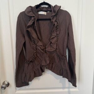Anthropologie Ryu Rosette Ruffle Jacket wool
